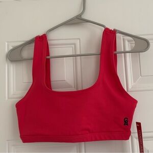 Good American Size 1 True Strength Sports Bra in Coral Pink Active Workout Gym